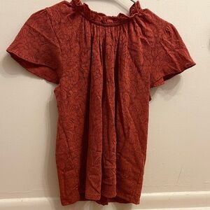 LOFT mauve blouse with gold embellishment